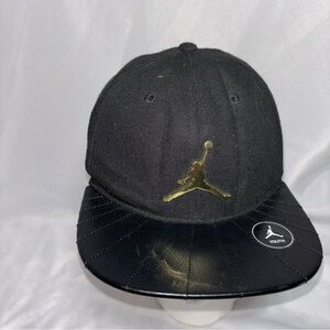 NIKE JORDAN Jumpman Hat Black and Gold Cap with Logo Youth 8-20